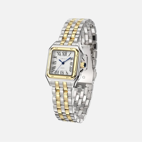 Clarine Grealy De Mains Premium Two-Tone Stainless Steel Women's Watch NEW - Picture 2 of 7